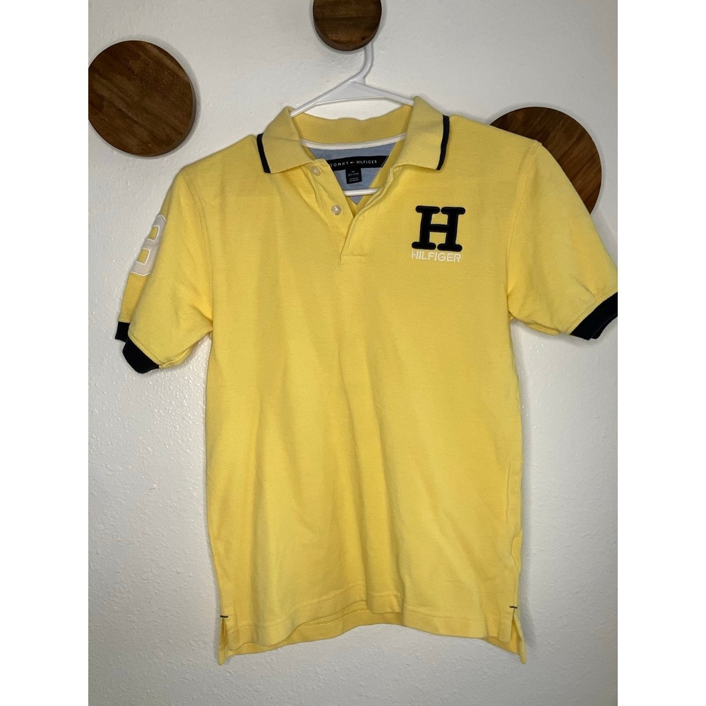 Tommy Hilfiger 2016 Butter Yellow Polo Boys Size Medium 12/14